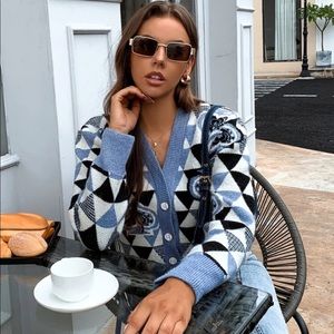 SOLD! Pattern Button Front Cardigan